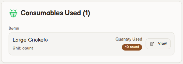Consumables Inventory Interface